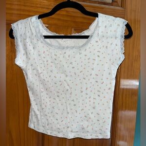 PacSun White Floral Lace Women's Croptop